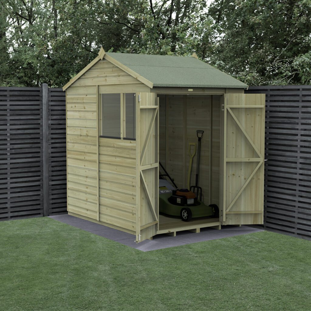 Beckwood 5×7 Reverse Apex Shed – 2 Windows – Double Door with Installation 5013053198308 2